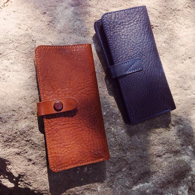 Play Pibang _ tanned cow hide the true long throw handle dual folder .iphone6plus phone sets. Phone package. Clutch / dichroic - Clutch Bags - Genuine Leather Brown