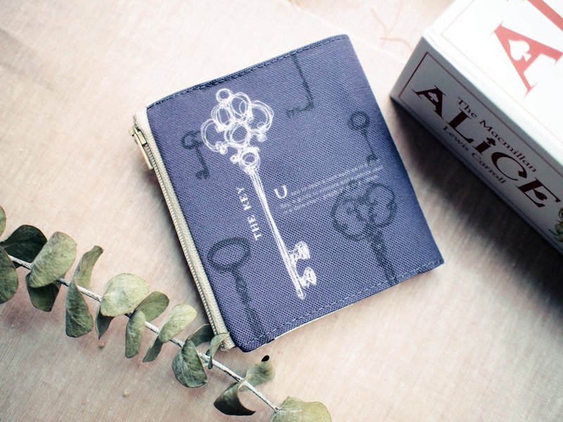 Short clip wallet ▌ ▌ purple Alice in Wonderland key paragraph British draft series - Wallets - Other Materials Purple