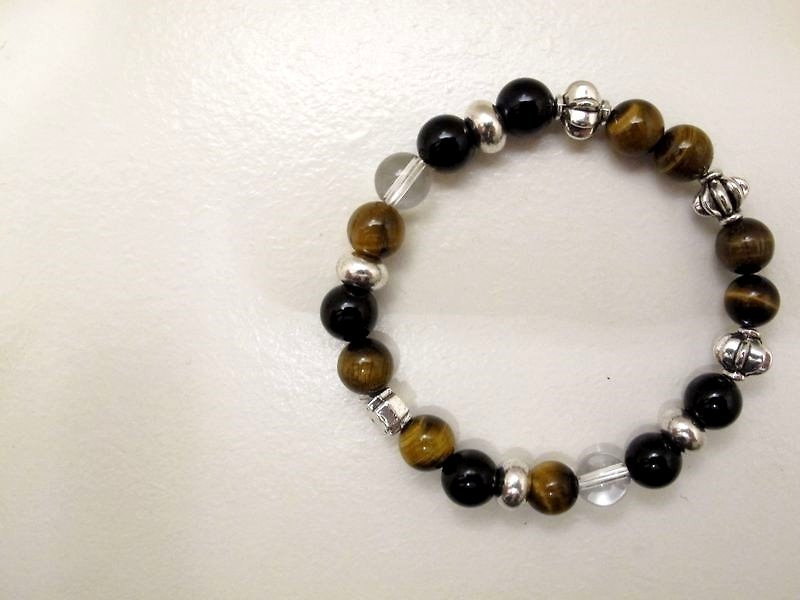 Appropriate British hand made Tiger Eye / onyx ore bracelet - Bracelets - Other Materials Brown