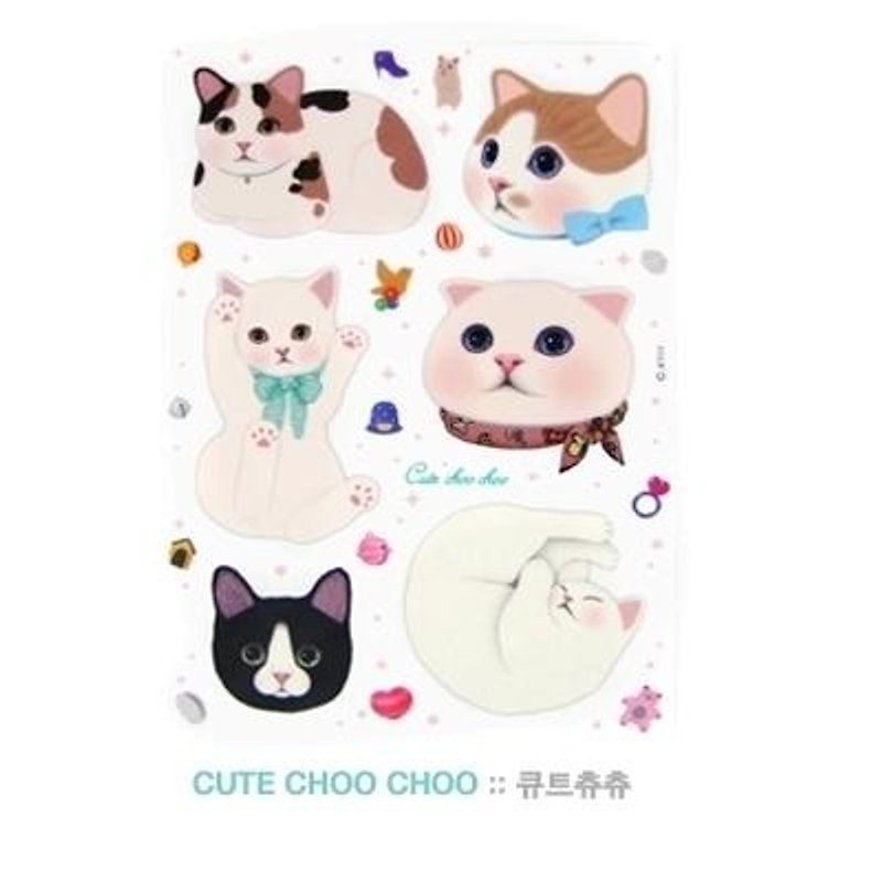 Jetoy, 甜蜜貓 裝飾 貼紙_Cute choo choo - 貼紙 - 紙 多色