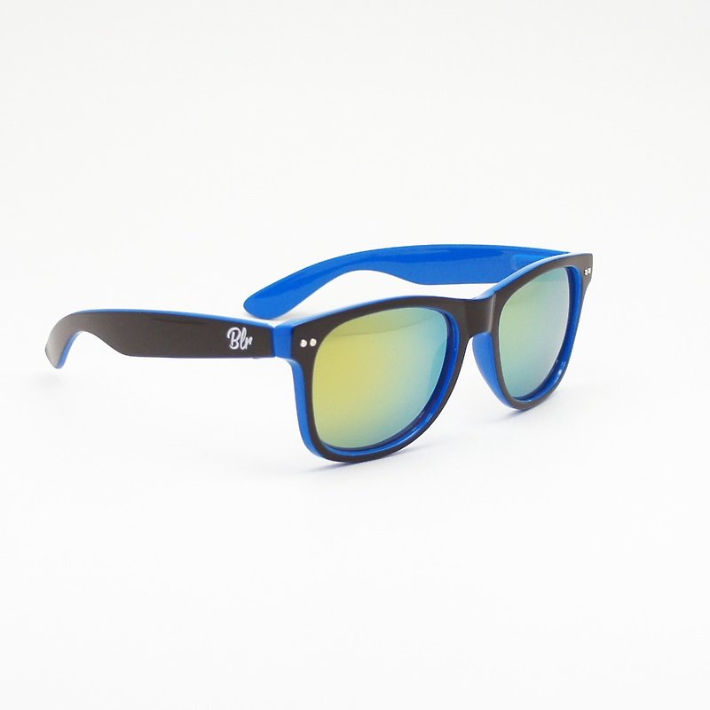 BLR サングラス メッキ バイカラー レンズ アイウェア シー スカイ ブルー バイカラー - サングラス - プラスチック ブルー