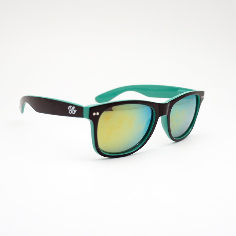 BLR sunglasses [ Black/Tiffany green ] - แว่นกันแดด - พลาสติก สีเขียว