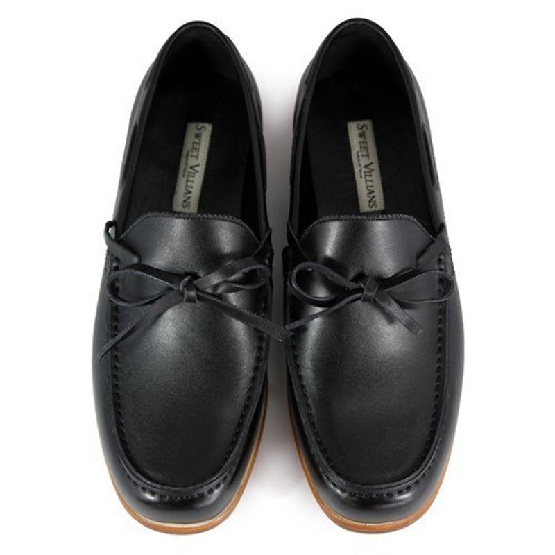Toadflax M1122 Black leather loafers - รองเท้าอ็อกฟอร์ดผู้ชาย - หนังแท้ สีดำ