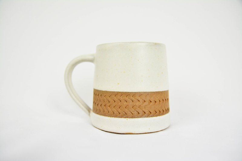 Bamboo pattern awl mug _ white _ fair trade - แก้วมัค/แก้วกาแฟ - วัสดุอื่นๆ ขาว