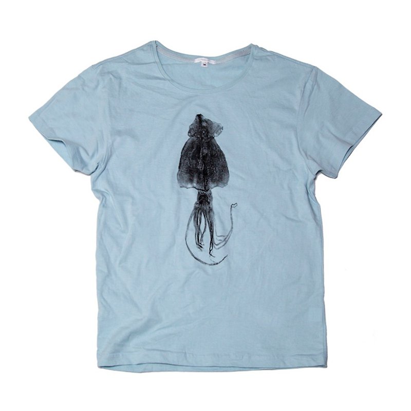 するめ好きへのプレゼントに。　するめ　おもしろTシャツ　ユニセックスXS〜XLサイズ　Tcollector - 女 T 恤 - 棉．麻 藍色