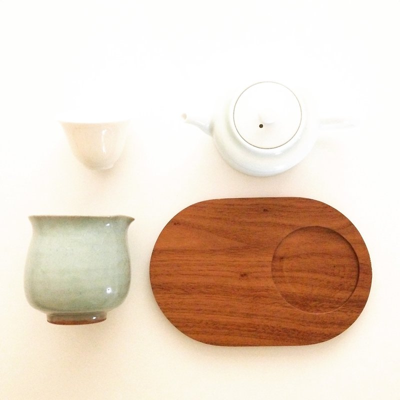 木製トレー  楕円 - 小皿 - 木製 ブラウン