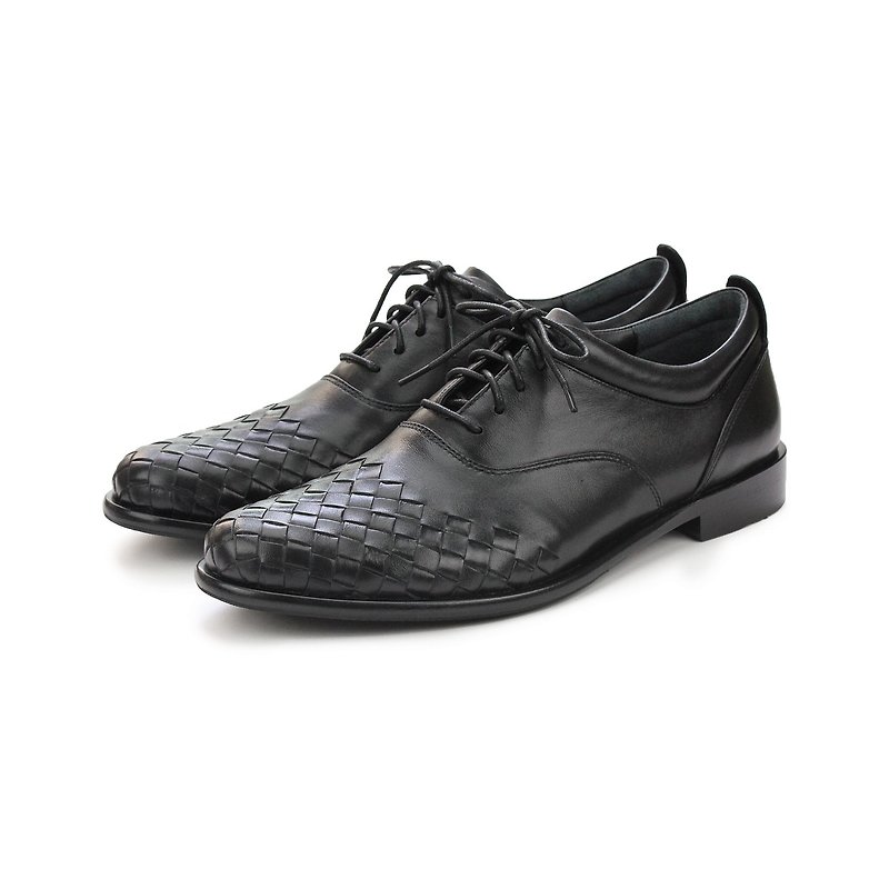 Oxford shoes MR.GENTLEMEN M1141 Black - Men's Oxford Shoes - Genuine Leather Black