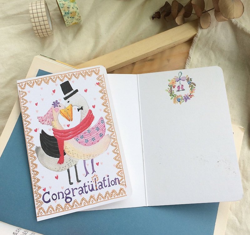 Congratulation universal card (wedding congratulation card) - Cards & Postcards - Paper White
