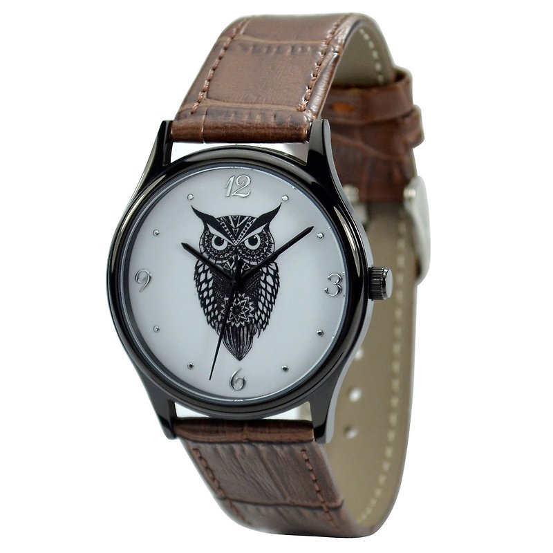 貓頭鷹手錶 - 中性設計 - 全球免運費 - 男裝錶/中性錶 - 其他金屬 黑色