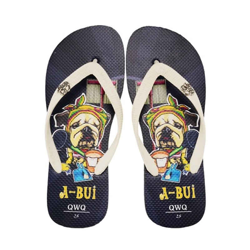 QWQ創意設計人字拖鞋-A Bui-黑【BST03615】 - 男休閒鞋 - 防水材質 黑色