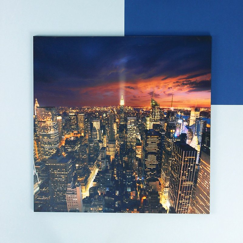 iINDOORS Frameless Painting NewYork Night View 40x40cm Decor - Posters - Wood Multicolor