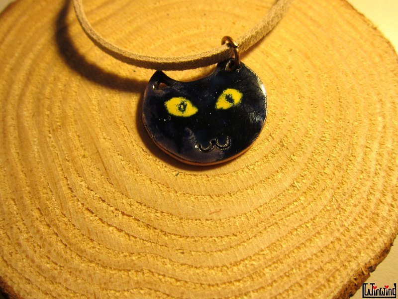 琺瑯創作-琺瑯里的貓秘密...黑咪 - 項鍊 - 其他材質 黑色