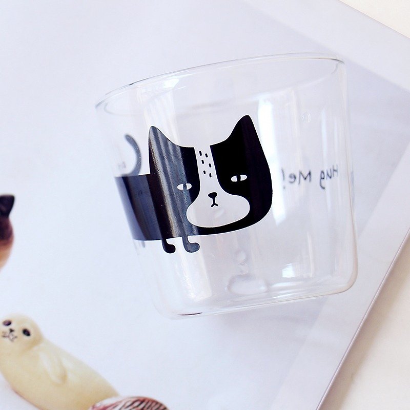 U-PICK original product life high heat-resistant borosilicate glass cups cups pig animal series three cats - Teapots & Teacups - Glass 