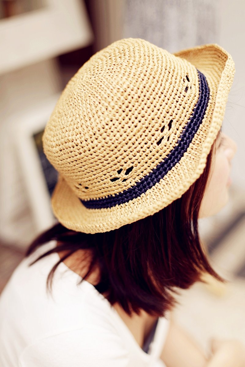 【好日手作】編織淑女草帽 - 帽子 - 其他材質 金色