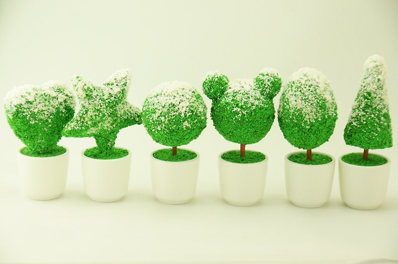 【ボンサイマン】冬の雪樹 - 置物 - その他の素材 グリーン
