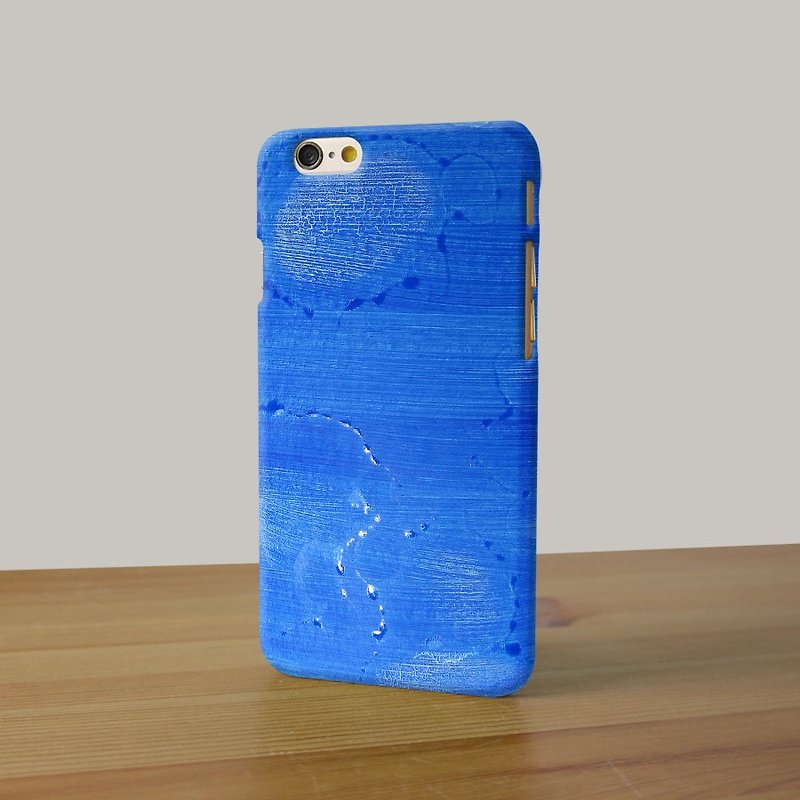 Blue Waterpaint pattern 3D Full Wrap Phone Case, available for  iPhone 7, iPhone 7 Plus, iPhone 6s, iPhone 6s Plus, iPhone 5/5s, iPhone 5c, iPhone 4/4s, Samsung Galaxy S7, S7 Edge, S6 Edge Plus, S6, S6 Edge, S5 S4 S3  Samsung Galaxy Note 5, Note 4, Note 3, - Other - Plastic 