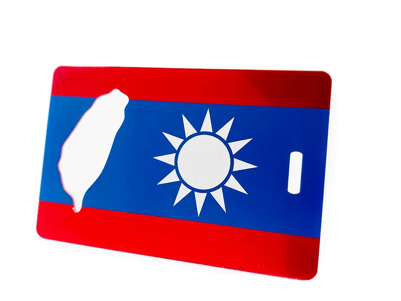 Taiwan Luggage Tag Opener_National flag荷札付箋栓抜き - ラゲージタグ - ステンレススチール レッド