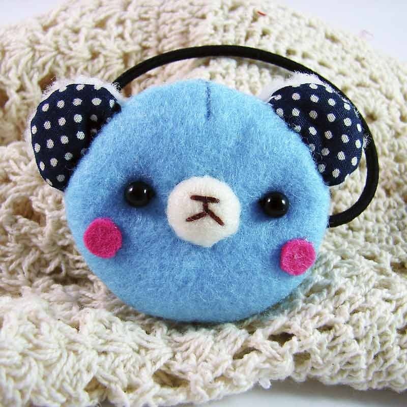 Cheerful. Bear Hair Bundle/Hairpin/Hair Accessories_Blue - เครื่องประดับผม - วัสดุอื่นๆ สีน้ำเงิน