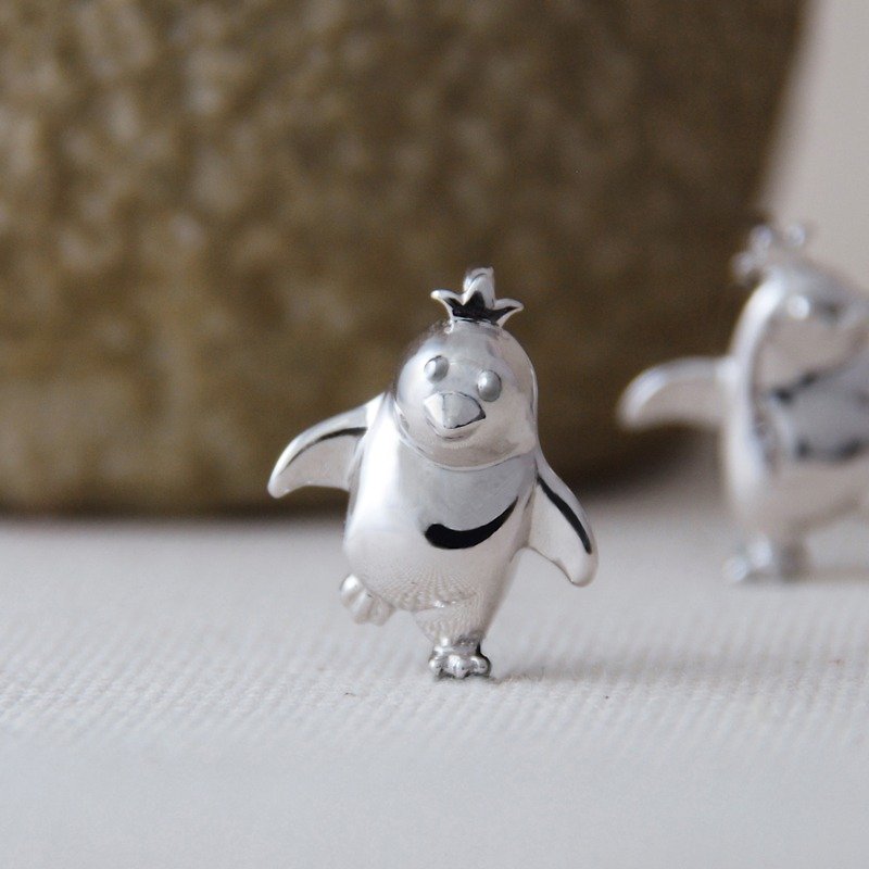 企鵝寶寶(B)項鍊 - 項鍊 - 其他金屬 灰色