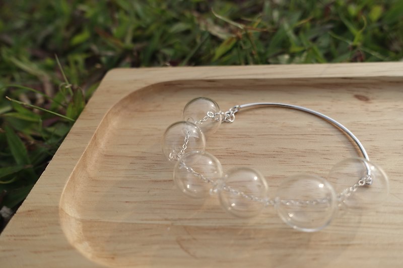 ​簡約純銀透明玻璃珠/ 泡泡手鏈 - 手鍊/手環 - 其他材質 白色