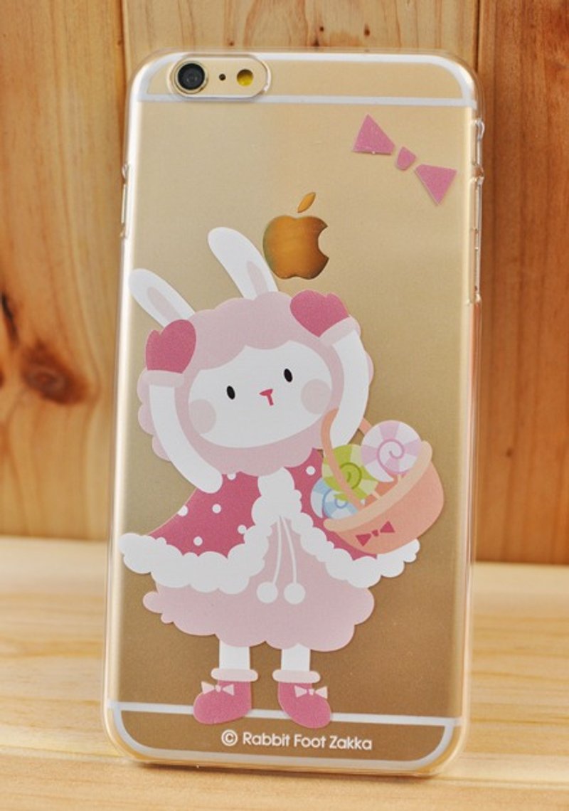 日本製 限量iPhone6 plus HABBI兔小紅帽圖案 透明手機保護殼☆聖誕期間優惠中 - 手機殼/手機套 - 塑膠 粉紅色