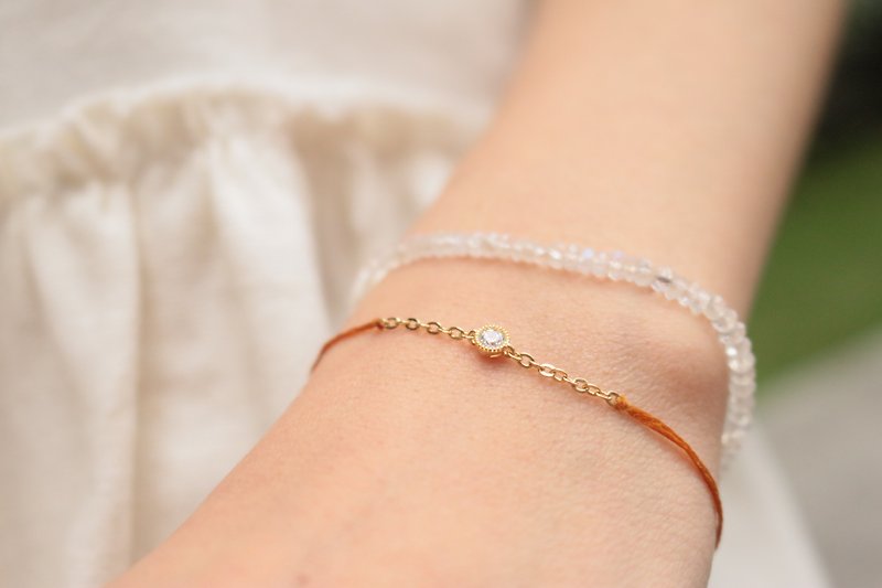 Cotton cord crystal bracelet 800 Polyphemus - Bracelets - Gemstone Red