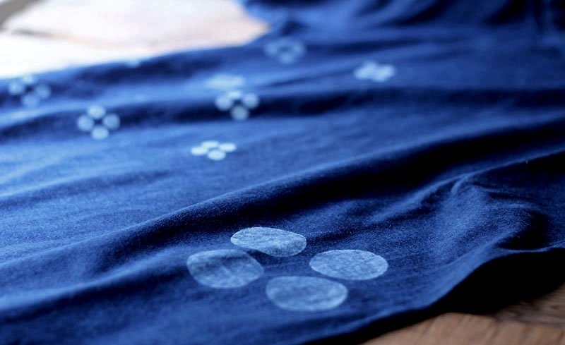 Indigo T-shirt ░ circle L - Men's T-Shirts & Tops - Cotton & Hemp Blue