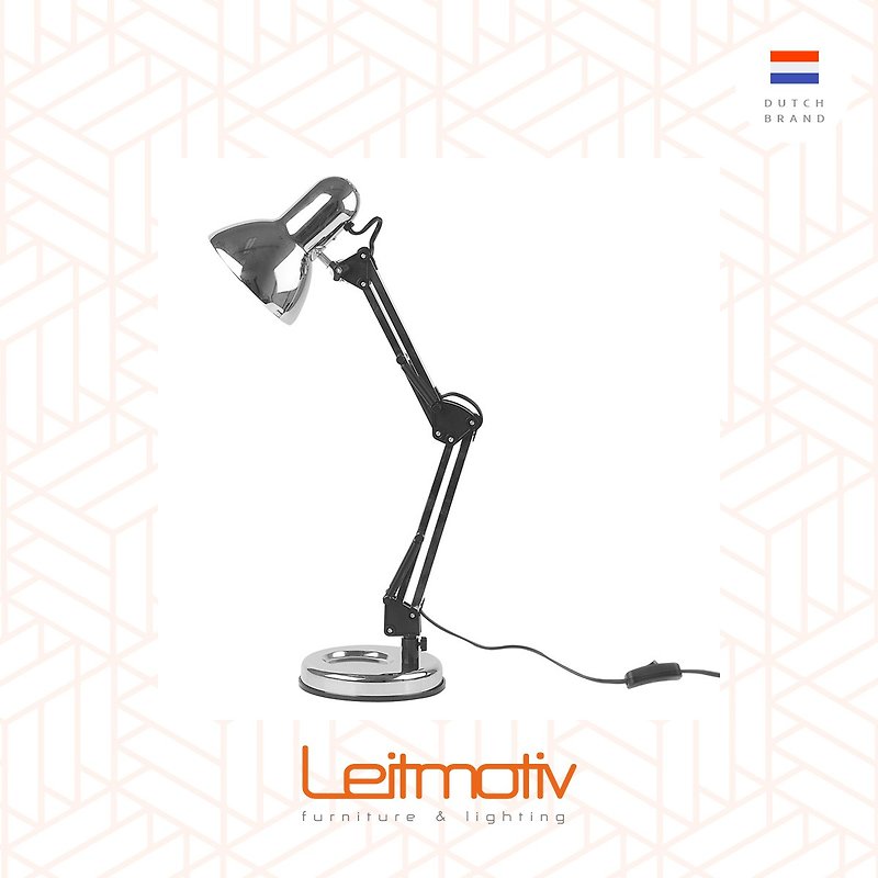 Leitmotiv desk lamp HOBBY steel Chrome - โคมไฟ - โลหะ สีเทา