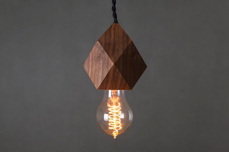 Prime Collection wooden chandelier - Walnut - โคมไฟ - ไม้ สีนำ้ตาล