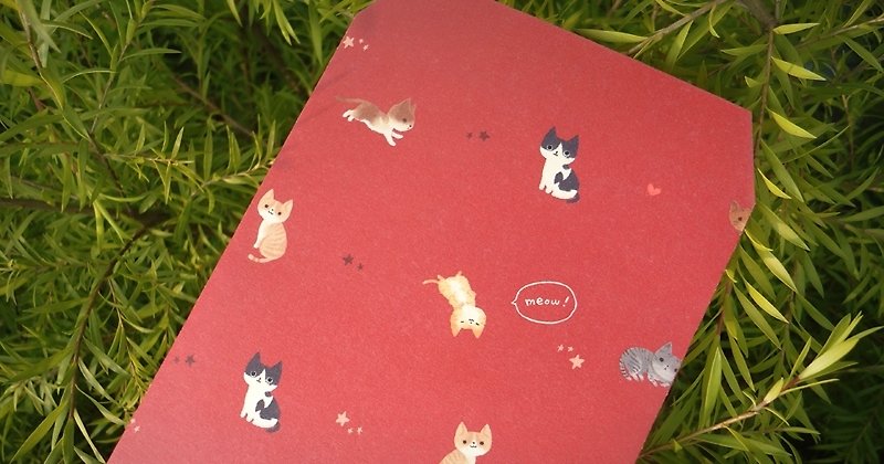 The blessing of cats and dogs - cats meow @ Bazaar red envelopes - Chinese New Year - Paper Red