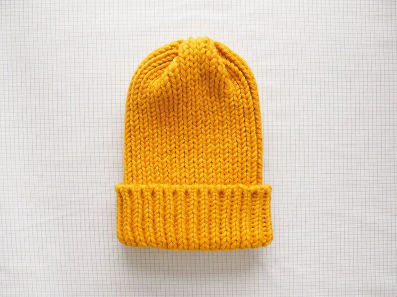 Studio Chiia design *手作中性針織毛帽 毛線帽-芥末黃 - 帽子 - 其他材質 黃色