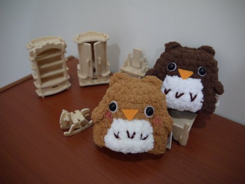 Marshmallow animals Wallets - Small Wallets (dark Owl / Owl light district) - Other - Other Materials Brown