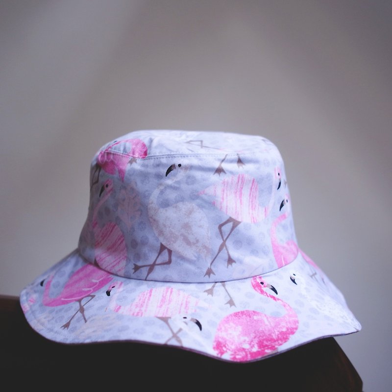 鹤 Hehe hat - หมวก - ผ้าฝ้าย/ผ้าลินิน สีเทา