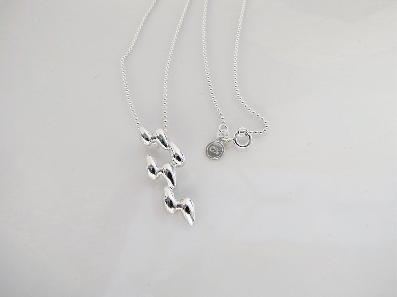 Raining day Raindrop (925 sterling silver necklace) - Cpercent handmade jewelry - สร้อยคอ - เงินแท้ สีเงิน
