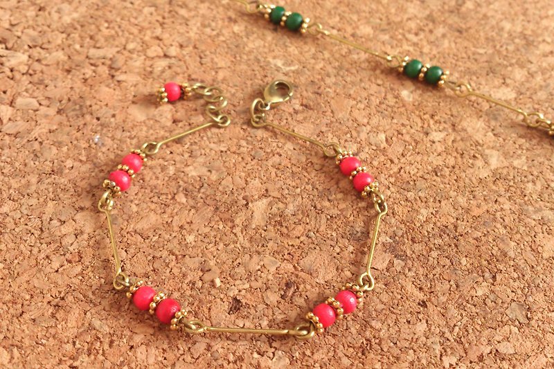 Bracelet ~ princess auspicious Bronze Muzhu - Bracelets - Other Materials Red