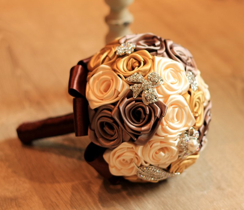 Jewelry Bouquet [Rose Jewelry Series] Little Rose / Bridesmaid Bouquet - อื่นๆ - วัสดุอื่นๆ สีทอง