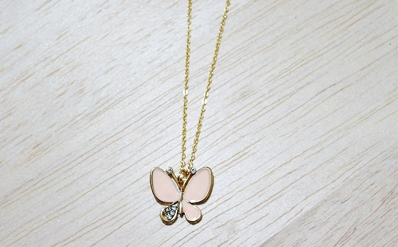 Alloy X Color Necklace <Pink Butterfly>-Limited x1- - สร้อยคอ - โลหะ สึชมพู