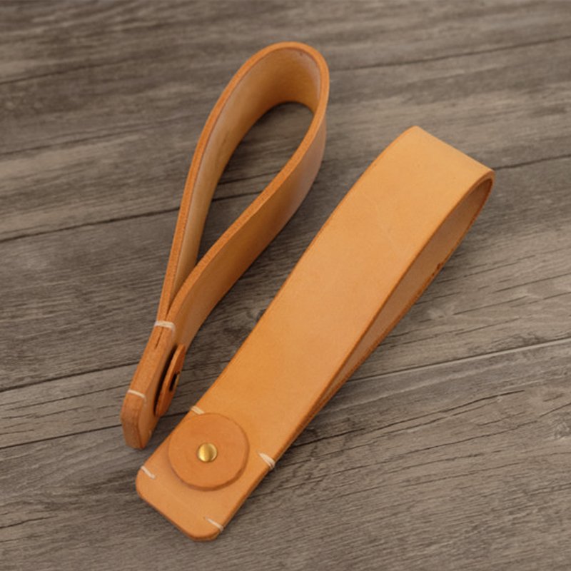 Handmade vegetable tanned leather handle - Other - Genuine Leather Gold