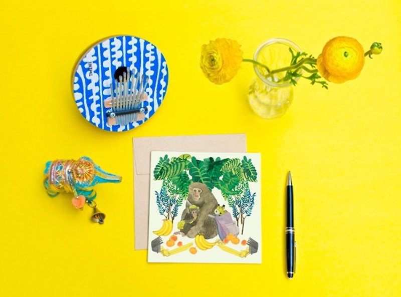 <Nutrition of the Island> Greeting Card/Taiwan Macaque (Leaflet) - การ์ด/โปสการ์ด - กระดาษ 
