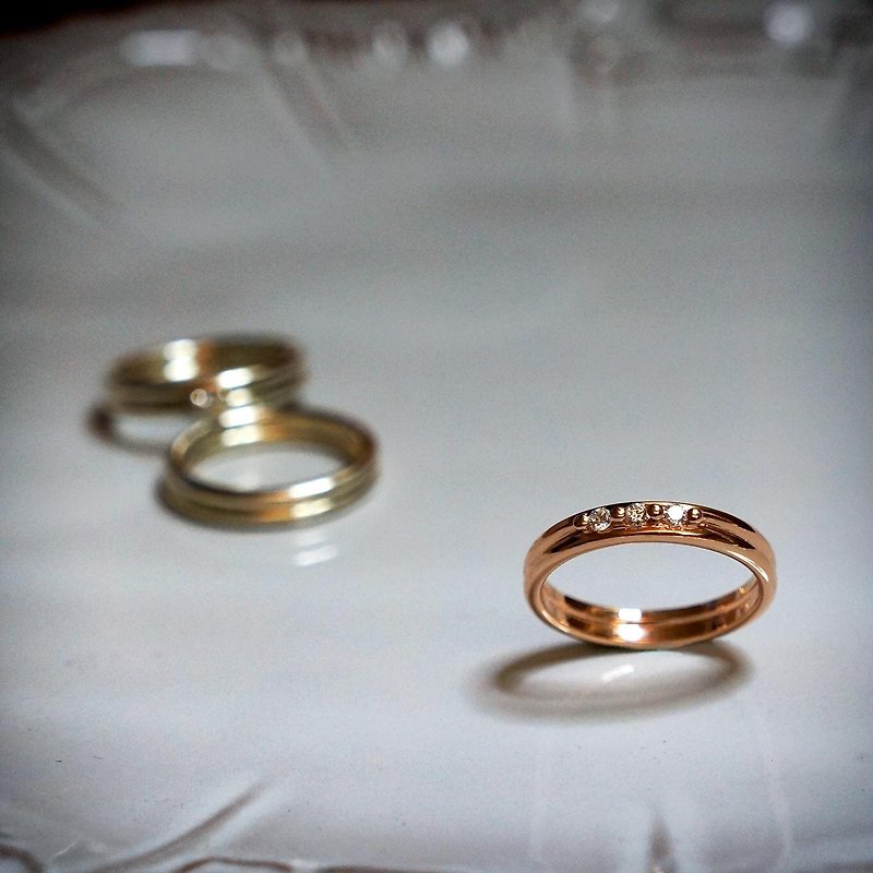 ♦ NINA SHIH JEWELRY ♦ concentric :: bicyclic ring Rose Gold inlay genuine diamonds - แหวนทั่วไป - เครื่องเพชรพลอย สีแดง