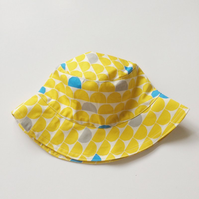 MaryWil Bucket Hat-Yellow Geometric - หมวก - วัสดุอื่นๆ สีเหลือง