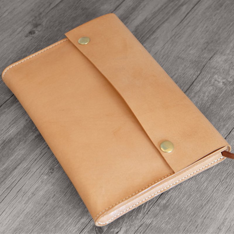 Handmade vegetable tanned leather clutch - Clutch Bags - Genuine Leather Gold