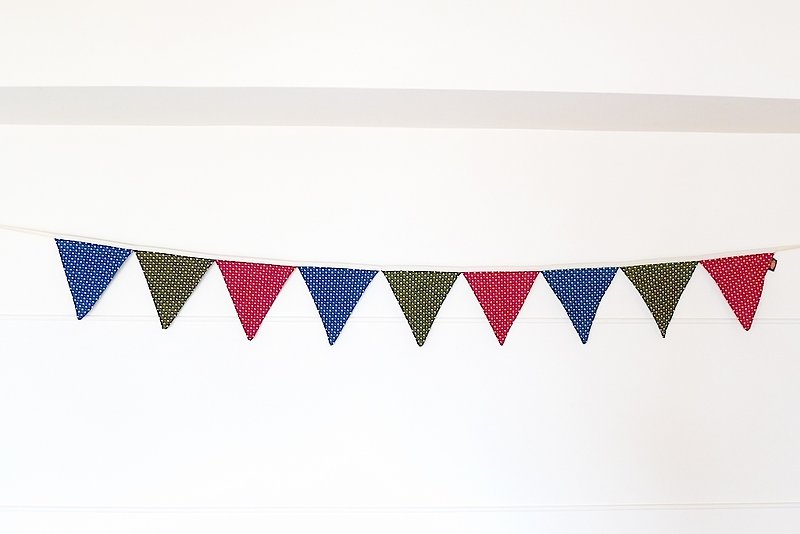 ✎ small indeed fortunate | tri-color Shuiyu festive flags | pennants | 9 片 - Wall Décor - Other Materials 
