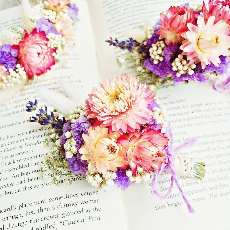 ─ [Dream Princess Wedding corsage] (single) dried flower brooch small things Self cotton wedding dress outdoor photo - Brooches - Other Materials 