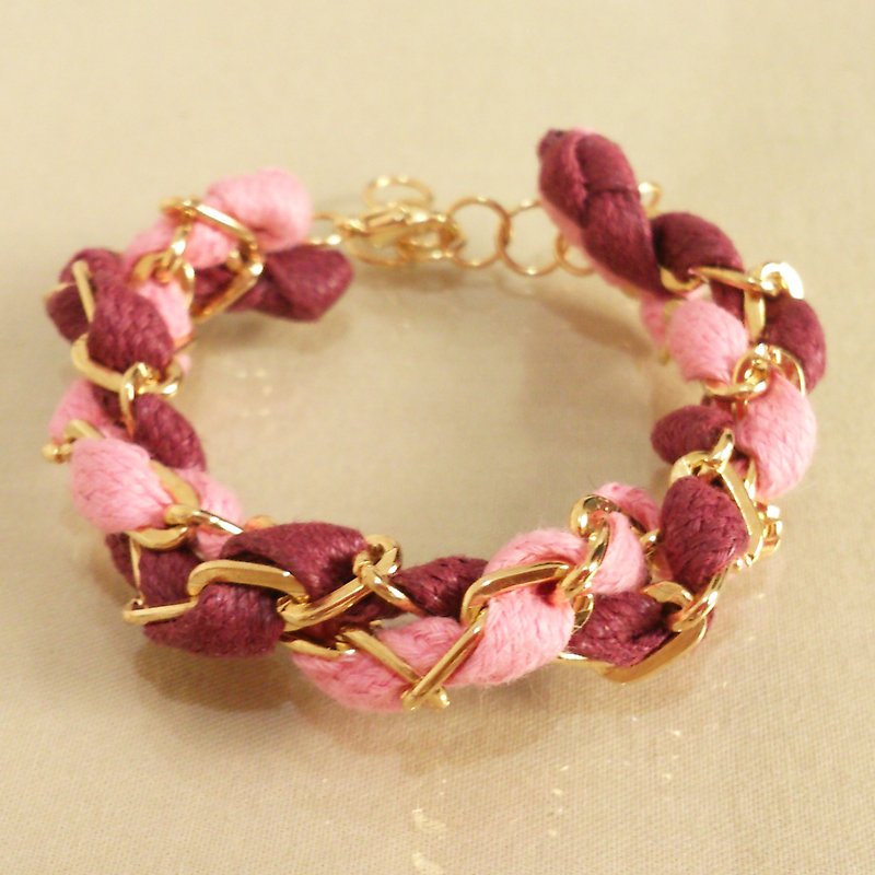～Fairy tales～Double circle colored Wax rope bracelet～ Princess of Versailles～ - สร้อยข้อมือ - โลหะ หลากหลายสี