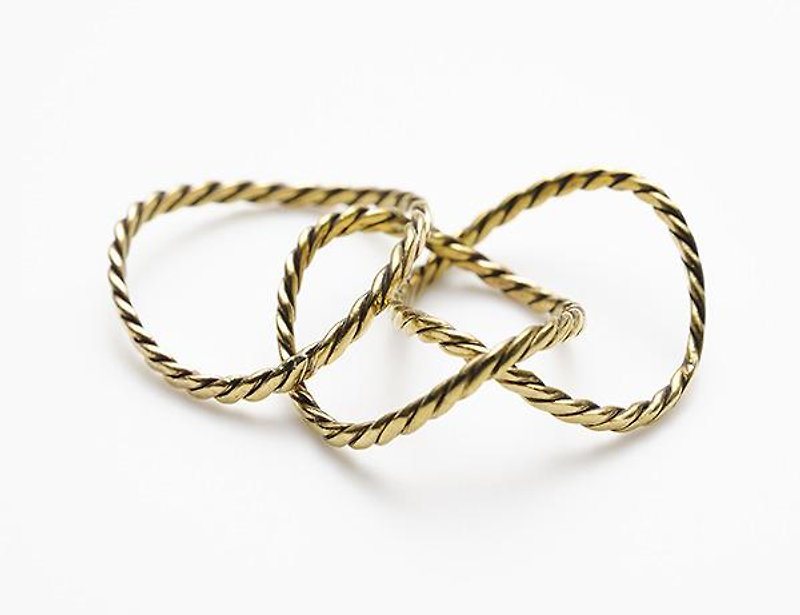 黃銅浪花戒指 - 戒指 - 其他金屬 金色