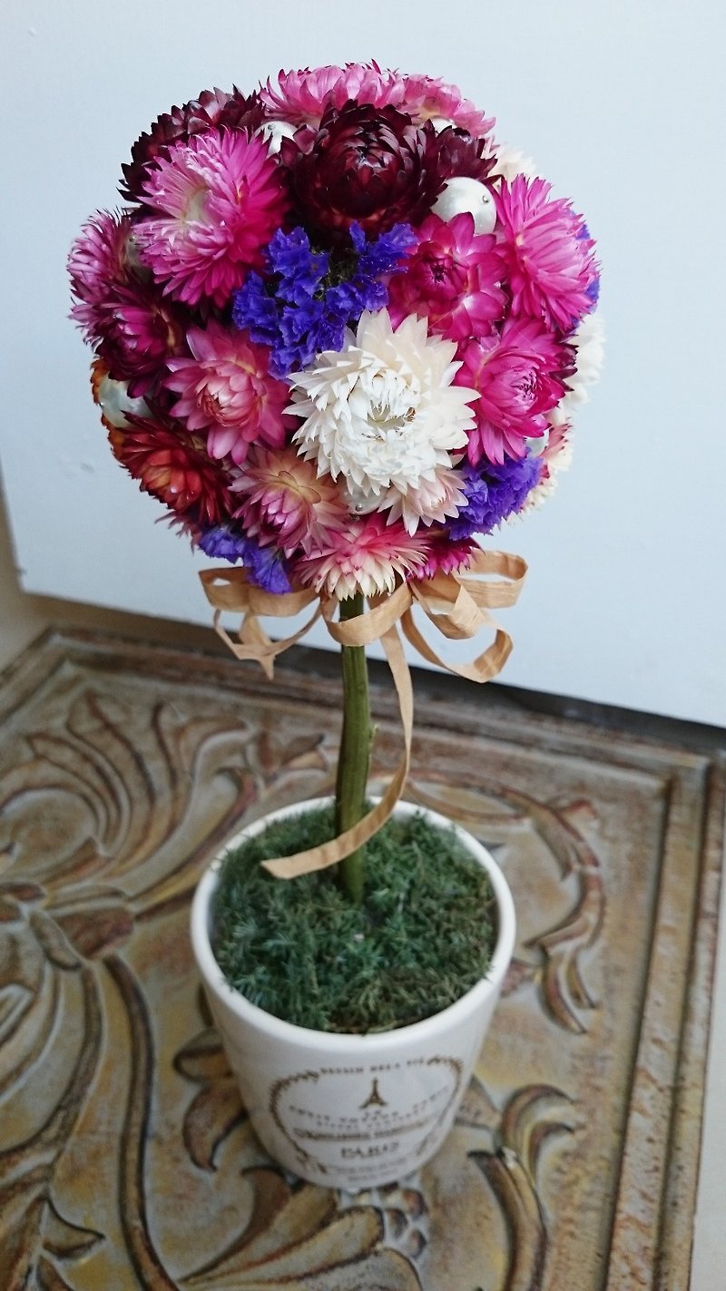 Ju + purple stars straw and dried flower small ball - Plants - Plants & Flowers Multicolor