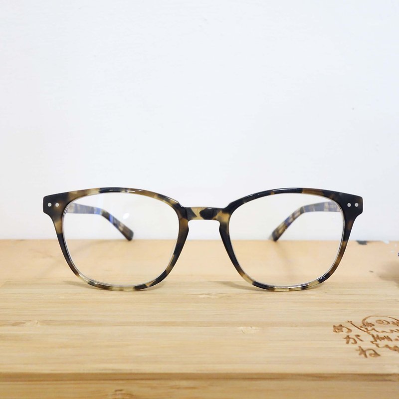 塑膠 眼鏡/眼鏡框 金色 - 【目目商行】板材百搭方框  特殊無螺絲鏡腿設計 藍光鏡片
