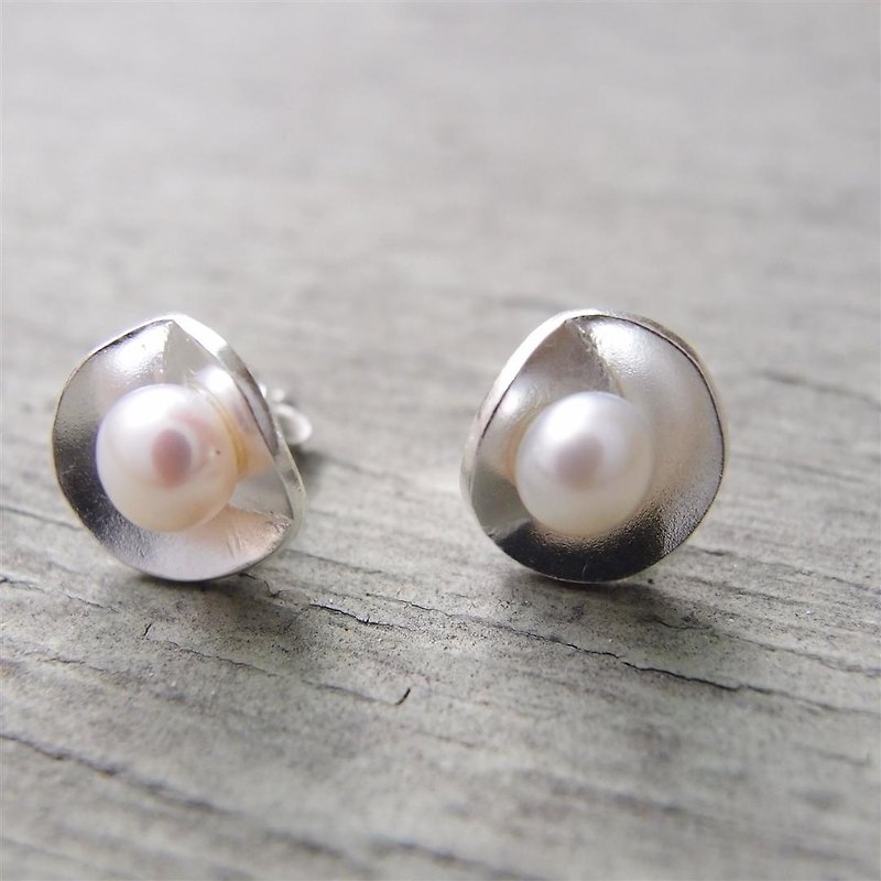 Simple Elegant Pearl Sterling Silver Earrings - Earrings & Clip-ons - Other Metals 