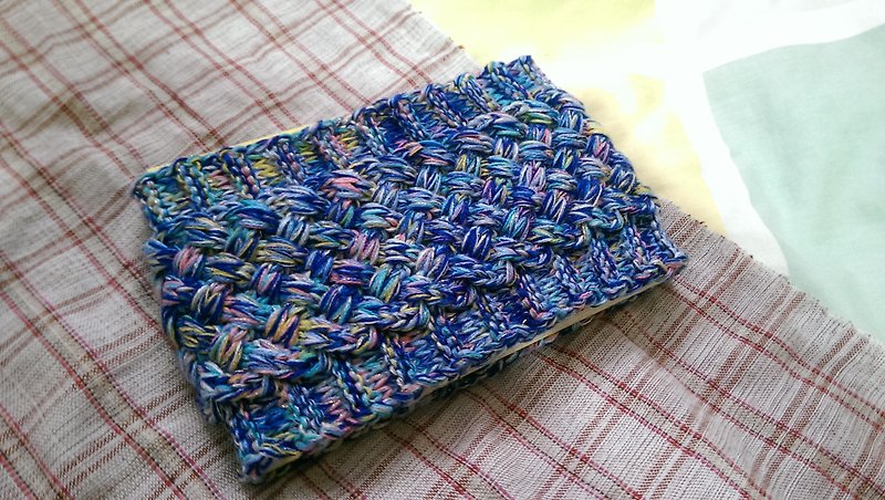 Lan hand-made knitted headband (flower yarn colorful sea blue) - ที่คาดผม - วัสดุอื่นๆ สีน้ำเงิน
